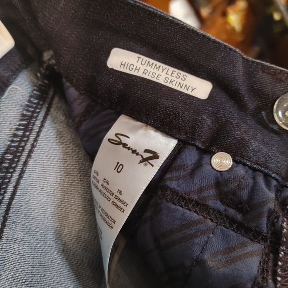 Seven7 Dark Blue Strechty Skinny Pants with Tummy Control, Size 10 - Picture 5 of 6